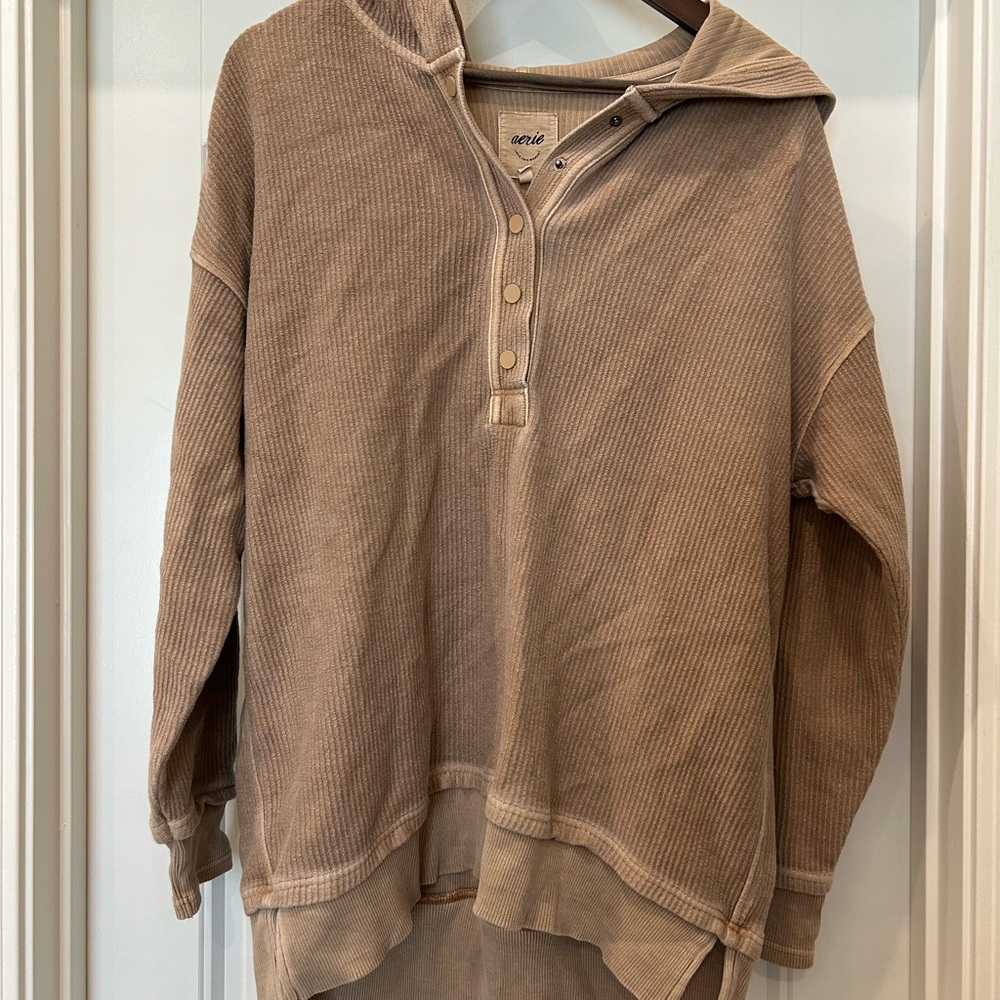 Aerie Tan Sweater Relaxed Fit Knit